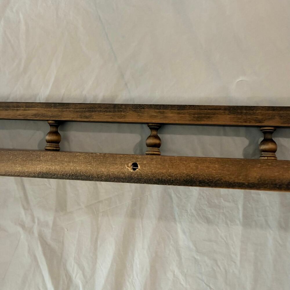 Vintage Solid Wood Wall Shelf Spindles Display Spice Plate Rack - Picture 8 of 12
